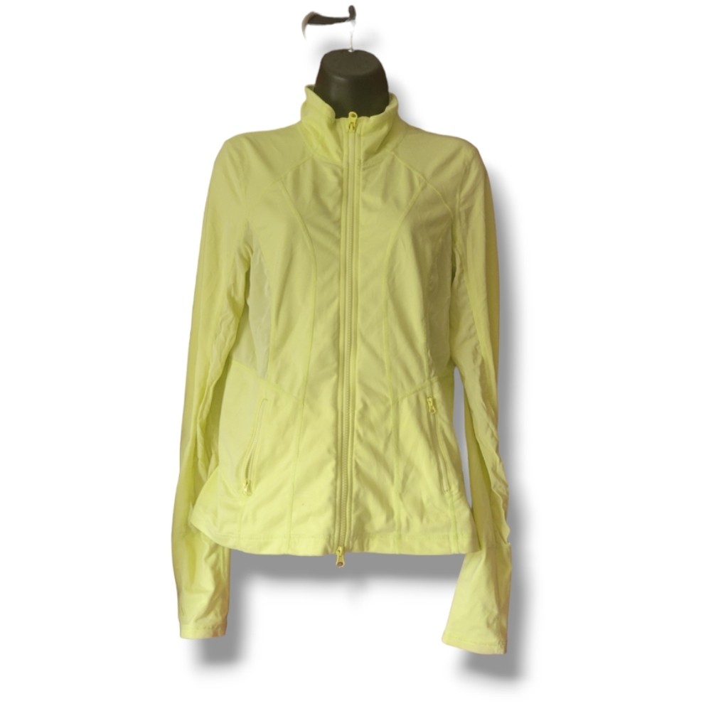 Zella Bright Yellow Jacket with Breathable Sides Sz Med